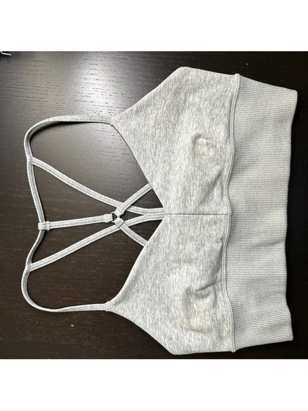 ALO Yoga Light Gray Seamless Bralette & Shorts Set
